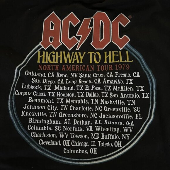 AC/DC Highway To Hell 1979 North American Tour Hoodie - L Gender Neutral - Picture 6 of 6